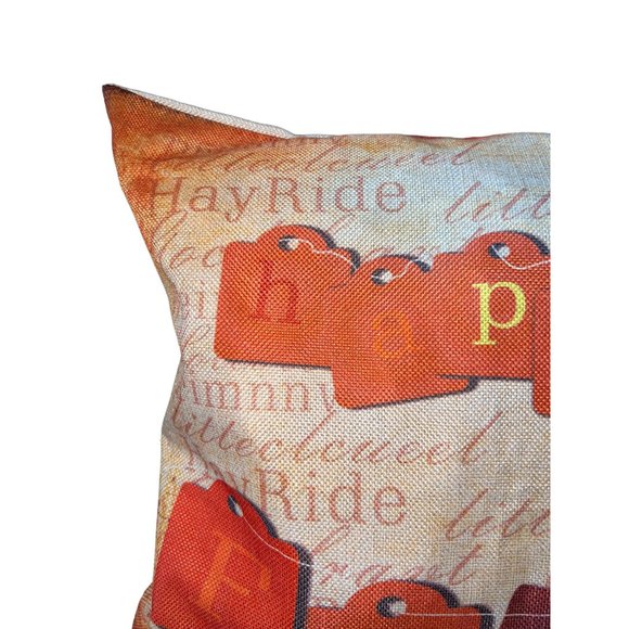 Farmhouse Pair of Pillow Cases Covers Happy Fall - Picture 5 of 8